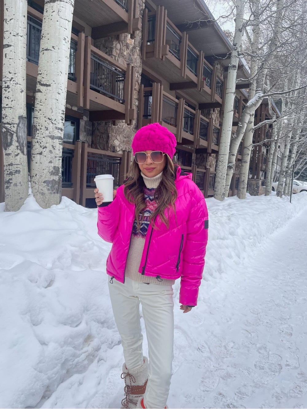 Women's Love & Sports Hot Pink Puffer Jacket